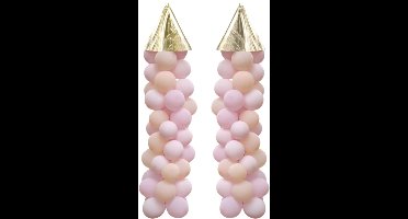 Ginger Ray Princess ballonpilaar roze 125 cm set van 2