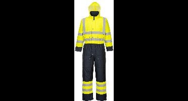 Portwest Hi-Vis Tweekleuren Overall - Gevoerd S485 - Geel/Marine - XXXL