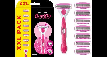 Wilkinson Sword Intuition Quattro For Women Scheersteem Voordeelverpakking - 1x scheerhandvat + 8x navulmesjes