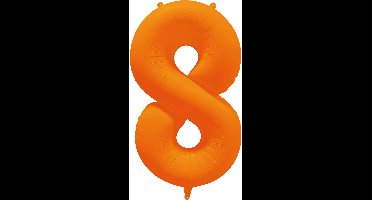 Riethmüller - Folieballon cijfer 8 - neon oranje - 86 cm