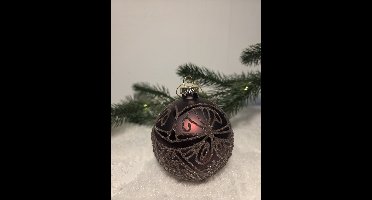 Countryfield Kerstbal Neno bruin-Ø8cm-glas