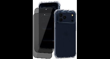 Hoesje geschikt voor iPhone 17 Pro - 2x Privacy Screenprotector Volledig Dekkend Glas - Shockproof Transparant