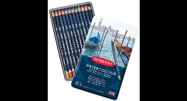 Derwent Watercolour potloden assorti in blik 12 stuks