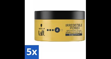 5 x Taft - Irresistible Power 4 - Grooming Cream - Gladde finish - 100 ml - Haarcrème - Haartype - Flexibele Hold - Natuurlijke Finish - Verzorging