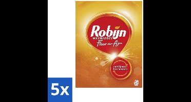 5 x Robijn - Fleur & Fijn - Waspoeder - 10 Wasbeurten - 550 gr - Fleur & Fijn Waspoeder - Waspoeder Voor Delicate Was - Kleurbehoud Waspoeder - Waspoeder Voor Fijne Stoffen - Waspoeder Voor Lingerie