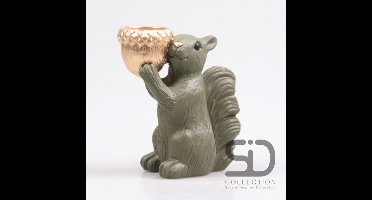 Eekhoorn Met Waxine houder - Cement - 18x10,5x20,5 - Groen