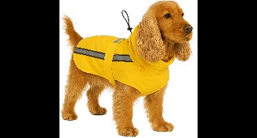 Hondenjas – Regenjas hond – Waterdichte hondenregenjas met borst- en buikbedekking – Flamingo Regenjas Ciro Geel – 50 cm