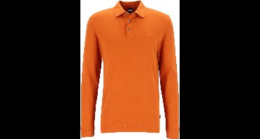 BOSS Pado regular fit polo lange mouw - jersey - donker oranje