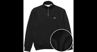Lacoste heren ritskraag sweater logo zwart