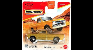 MATCHBOX 1968 CHEVY C10 GOLD METALIC 110/125 1:64 CHEVROLET PICKUP USA SHORT CARD