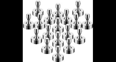 Magnetische-Kantoor Whiteboard-Prikbord-Magneetbord 18 Pack (12 x 16 mm)-Zilver-set van 18