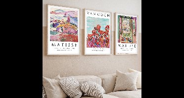 Asir - Decoratief Ingelijst MDF-Schilderij - Veelkleurig - 50 x 35 cm (Set van 3)