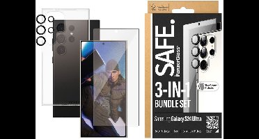 SAFE by PanzerGlass Safe 3-in-1 pack - Hoesje + screenprotector + camera protector geschikt voor Samsung Galaxy S24 Ultra - Transparant
