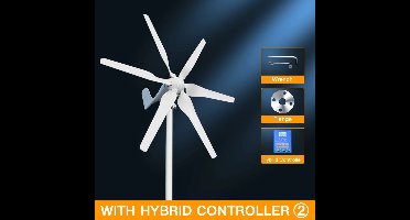 Windturbine – Windgenerator – Windenergie Systeem – Duurzame Energie – 3000W Vermogen – Laag Startpunt - Met Hybride Besturing – 24V