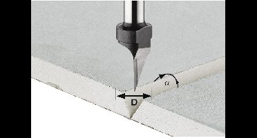 Festool HW S8 D12,5/45° Freesbit Gipsplaatfrees 45° S 8 mm 12,5mm - 491000