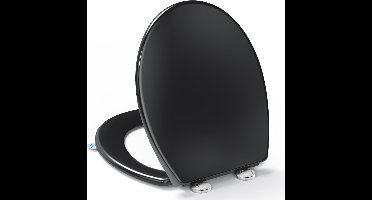 Toiletbrill - O-Vorm - Met Handgreep - Draagvermogen van 150 kg - Zwart