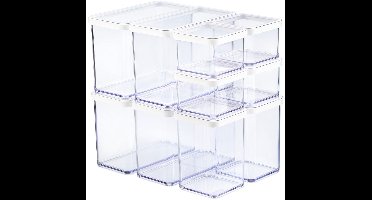 Rotho Loft voedselbewaardozen - set van 10 stuks - wit - 4x 0.55 liter, 4x 2.1 liter en 2x 1 liter