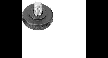 2x Stelpoot M8 × 17 × 80 mm – Kunststof voet – Zwart