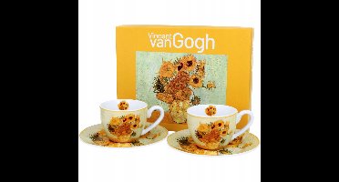 2x Espresso Kopjes 110ml - Van Gogh Zonnebloemen