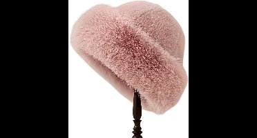 S&E Chique Pluizige Winter Muts voor Dames - Roze