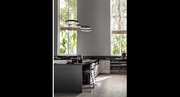 Lyora Moderne hanglamp Magnus zwart 84cm - 9248117