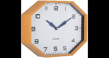 Karlsson Wandklok Modern Factory Octagon - Geel - 32x32x26cm - Wandklok Modern