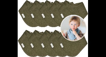Funnies Bandana Slabbetjes 10 Stuks Forest - Set van 10 Zachte Slabbetjes - Kwijldoekjes - Spuugdoekjes - Gemaakt van 100% Katoenen Badstof - Absorberend, Zacht en Makkelijk Wasbaar - Ideaal voor Baby’s bij Voeden, Kwijlen en Spugen