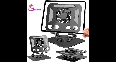 Tablet & Telefoon Houder Verstelbaar – 4-16 inch – Met Ventilator – 360° Draaibaar – telefoonhouder – tablet standaard – tablethouder – 74535