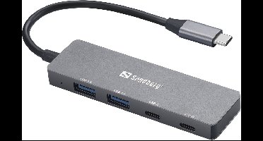 Sandberg 136-50 interface hub USB Type-C 5000 Mbit/s Grijs