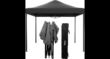 Niceey Partytent - Paviljoen - 3x3 m - Easy Up - Opvouwbaar en Waterdicht - Tuintent - Feesttent - Draagtas met Wielen - Zwart