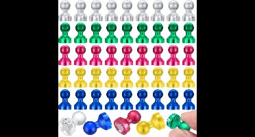 magneten - 50 stuks - kleurrijke - Kunststof - 11 x 17 mm - Rechthoekig - zilver, roze, geel, blauw, groen