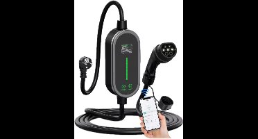 Mobiele Thuislader voor Elektrische Auto 3.7 kW Type 2 | 5 meter | Instelbaar 6A–16A | IP66 | App-Control & Timerfunctie | Met Draagtas