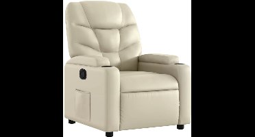 vidaXL - Fauteuil - verstelbaar - kunstleer - crèmekleurig