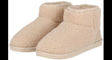 Apollo teddy sloffen - dames - off white - teddystof - pantoffels - hoog 39-40