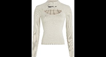 Karl Lagerfeld A4w18013 Trui Met Hoge Hals Beige M Vrouw