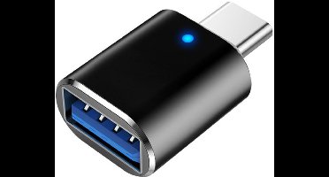Pixel Loop – Aluminium USB-C (USB 3.1) naar USB 3.0 OTG Adapter – Vrouwelijke Mini Adapter – Geschikt voor Smartphone, Tablet, Laptop en MacBook – Data Transfer & Snelladen – Compact & Duurzaam – black