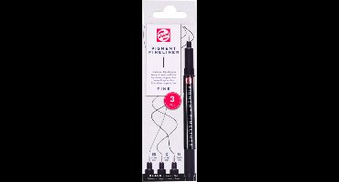 Talens Pigment Fineliner Set Fijn, 3 stuks