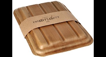 10 Dienbladen, palmblad pure hoekig 500 ml 6,5 cm x 17,5 cm x 25,5 cm met deksel en sleeve