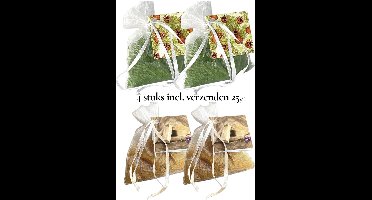 Kadootje - Geurparels 2x 'Boles d'olor Forest' + 2x 'Boles d'olor Santal' - Inclusief verzenden - Geurkorrels - Geurzakje - Geurbuiltjes - Geurbuiltje - Parfum - Natuur - Bos - Sandelhout - Groen - Bruin - Kado - Cadeau - Cadeautje - Man - Vrouw