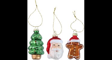 Arti Casa - Kerst Ornamenten - Kerstboom - Kerstman - Koekpop - 3 stuks