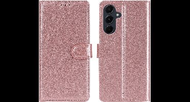 Ntech Hoesje Geschikt voor Samsung Galaxy A17 Hoesje Rose Goud - met Pasjeshouder en Standaardfunctie – bookcase Portemonnee