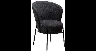 Orbit Dan-Form eetkamerstoel bouclé zwart.