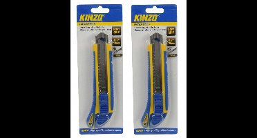 Kinzo hobby snijmesjes - 4x stuks - 18 mm - breekmesjes - metaal/kunststof - met reserve messen