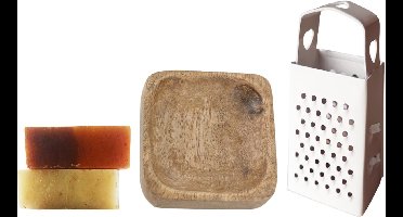 green-goose® Amberblokjes Giftset | 2 Amberblokjes met Mangohouten Plankje en Metalen Rasp | Leuk Duurzaam Cadeau!