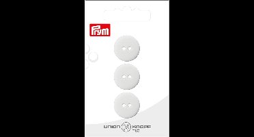 Knoop 2 gaatjes 18mm wit 3st - Knopen - Prym