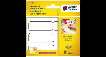 Etiketten in blok 50x19mm Verwijderbaar 150x stuks