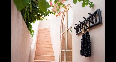 Bazar Bizar - Teakhouten kapstok hangend - zwart