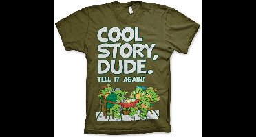 Teenage Mutant Ninja Turtles TMNT Cool Story Dude T-Shirt Olive-L