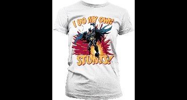 Batman I Do My Own Stunts Girly Tee Damen T-Shirt White-XL
