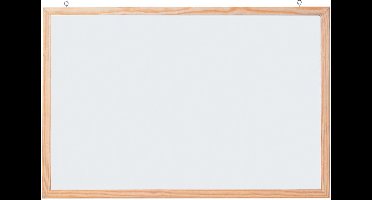 Wit lakleienbord met houten frame, 60 x 40 cm